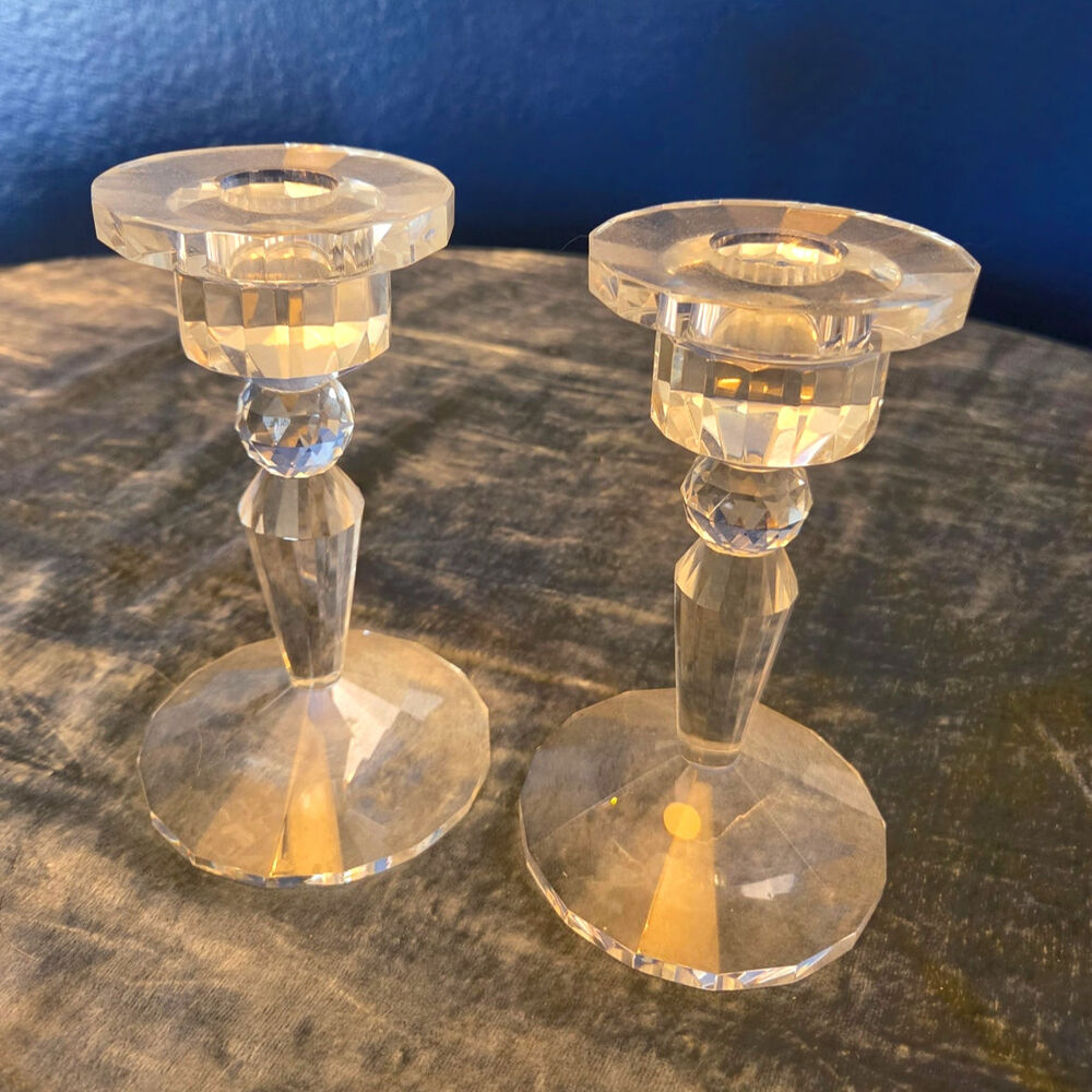 Vintage Crystal Candlestick Holders